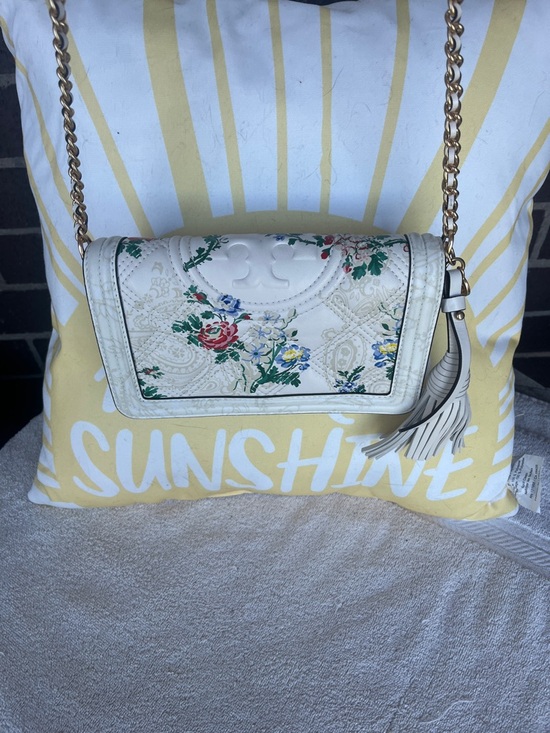 Tory Burch Handbags - Tory Burch Fleming Ivory French Paisley Soft Printed Wallet Crossbody, EUC